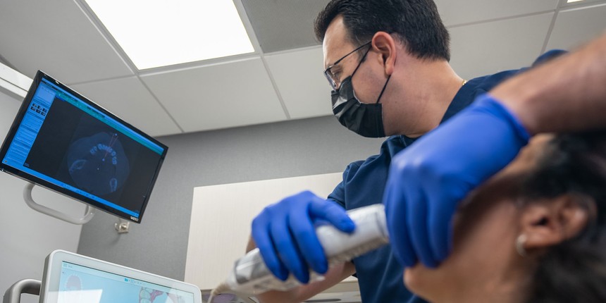 doctor treating a patient